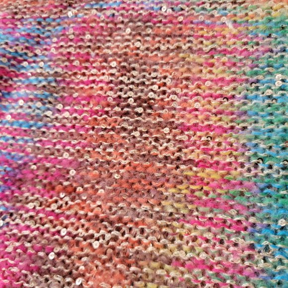 Miss Sasa Rainbow Sequin and Yarn Sweater with Cinched Sleeves - Picture 12 of 16